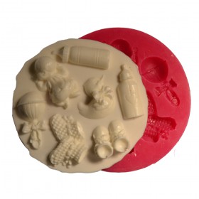 Силиконов калъп "Бебешки играчки - 7 елемента"